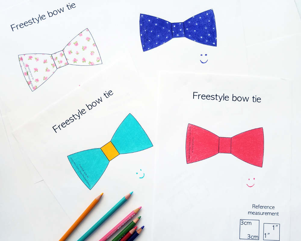 Colored bow tie mockups examples